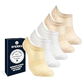 Sperry Women’s 5-Pack Super No Show Socks – Breathable Mesh, Lightweight, Non-Slip Invisible Low Cut Liner Socks for Sneakers