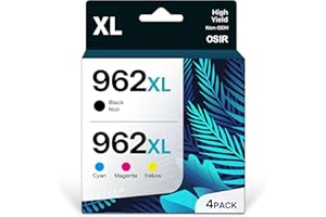 OSIR 962XL Ink Cartridges Combo Pack Compatible for HP Ink 962 962 XL Black and Color High Yield Work with HP OfficeJet Pro 9010 Series Ink Cartridges 9015 9020 9018 9025 Printers (4 Pack)