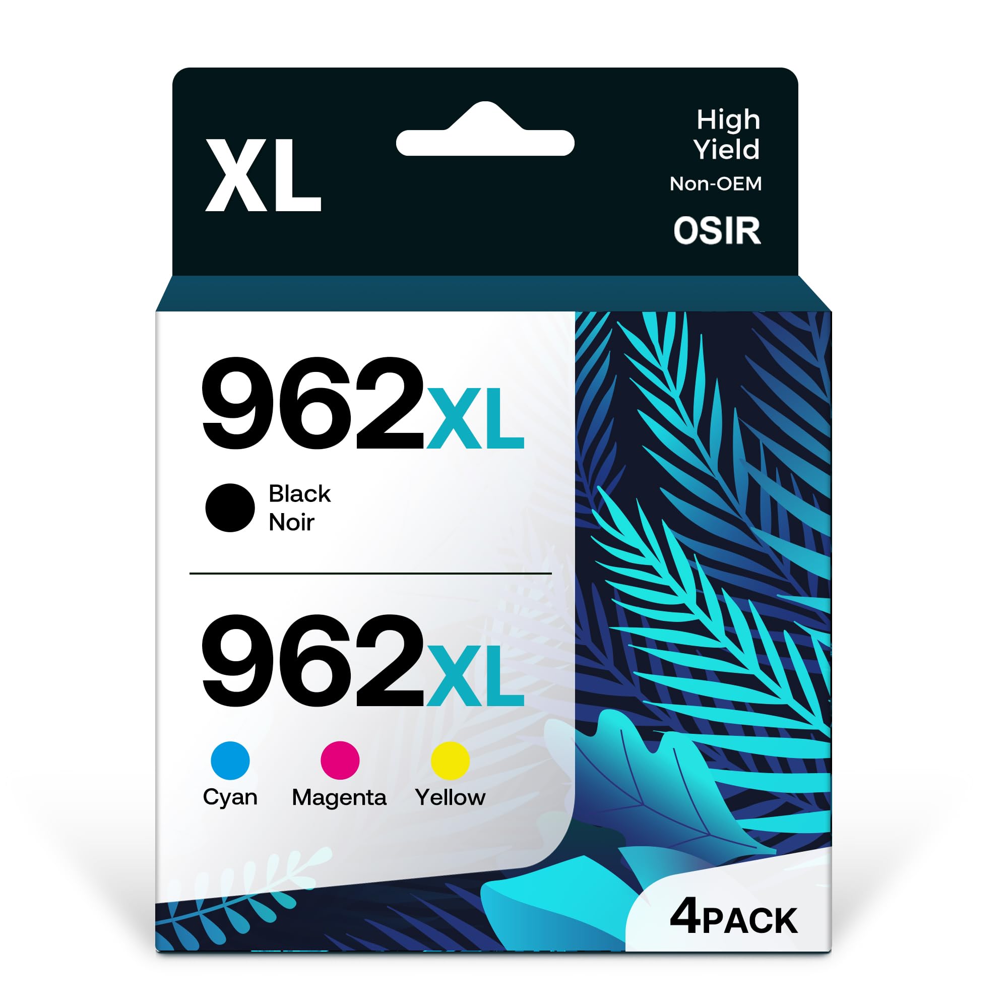OSIR 962XL Ink Cartridges Combo Pack Compatible for HP Ink 962 962 XL Black and Color High Yield Work with HP OfficeJet Pro 9010 Series Ink Cartridges 9015 9020 9018 9025 Printers (4 Pack)