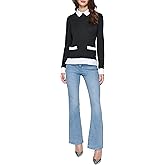 Karl Lagerfeld Womens Sweater with Built-in Shirt Details