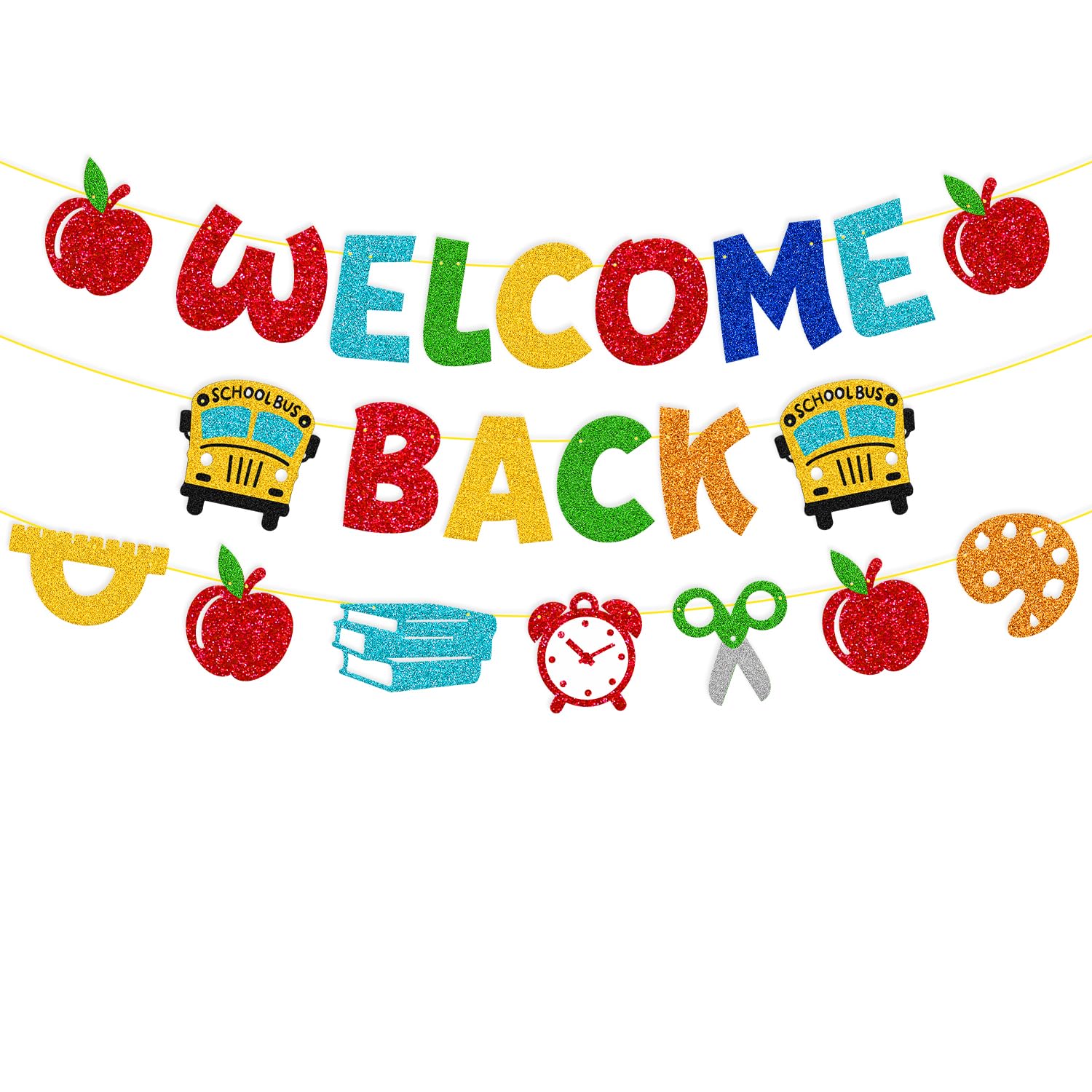 Photo 1 of Welcome Back Banner Classroom Welcome to Our Class Theme Banner Back to School First Day of School Decoration Teachers Students Preschool Kindergarten Classroom Party Supplies