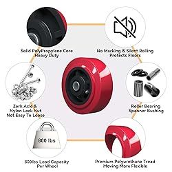 LONGRUNFORU 5 Inch Caster Wheels, Polyurethane on