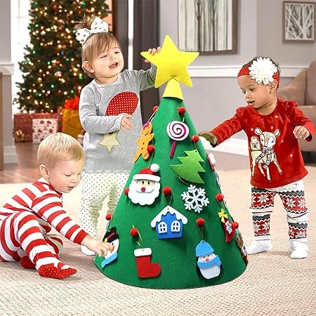 Ourwarm 3d Fai Da Te Albero Di Natale Toddler Friendly Albero Di Natale Hanging Ornaments Bambini Regali Di Natale Per Le Decorazioni Di Natale