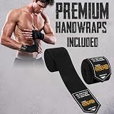 EVO Fitness Boxing Gloves Matte Black 12 OZ with Hand Wraps Unisex view 4
