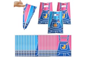 50 Pcs Cartoon English Teacher Party Gift Bags, Rachel Teacher Birthday Party Decorations Rainbow Duck Goodie Candy Treat Bag