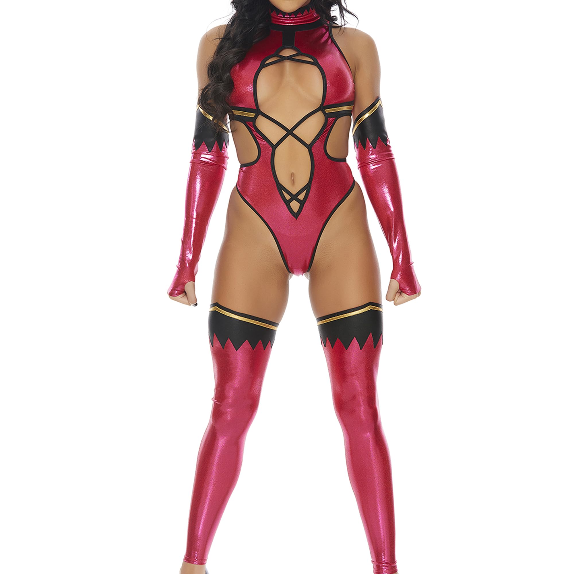 Forplay Women's 3pc. Video Game Character Costume Adult Size, Pink, S-M