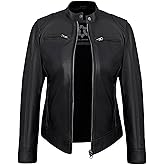 UrbanFocal Womens Leather Jackets - Real Lambskin Stylish Motorcycle Leather Jacket Women