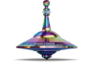 PLEXITY LABS UFO Tops | Rendlesham | Metal Spinning Top | Inspired by The Documented 1980 UFO Sighting in Rendlesham, England (Psychedelic Steel)