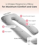 Nuliie Pregnancy Pillow U Shaped Full Body with Cooling Cover view 2