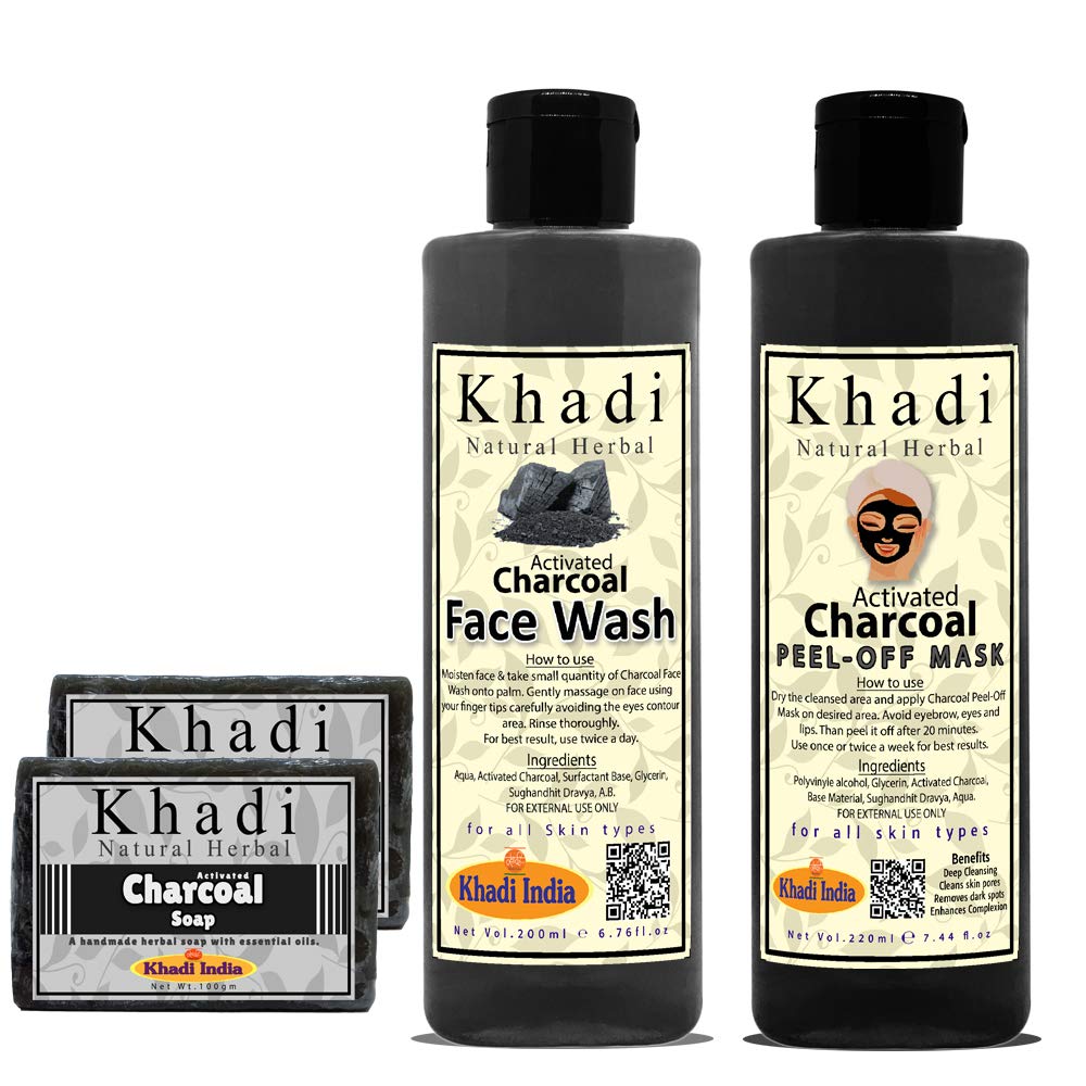 khadi natural charcoal face wash