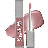 Pure Illumination Light-Up Lip Gloss with LED-Lit Applicator Brush + Side Mirror, Non-Sticky, Moisturizing Hydrating Lip Glosses with Lanolin, Jojoba Oil, & Vitamin E, Classy