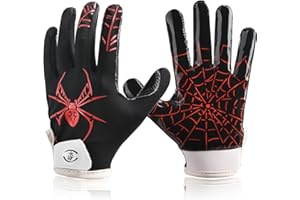 DUFFOBAN Kids Football Gloves Youth Silicone Grip Receiver Gloves - Super Sticky Sports Catching and Throwing Football Gloves for Enhanced Game Experience