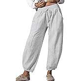 Anoumcy Leopard Pants Women Baggy Sweatpants Casual Cheetah Print Lounge Barrel Pants Trousers with Pockets