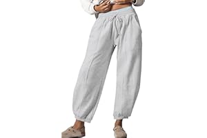 Anoumcy Leopard Pants Women Joggers Sweatpants Casual Cheetah Print Lounge Barrel Pants Trousers with Pockets