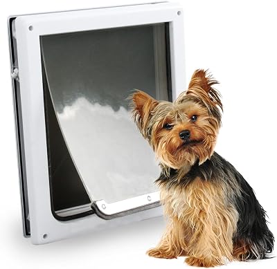 Pet Prime 2 Ways Locking Pet Flap Door Large with Transparent Flap