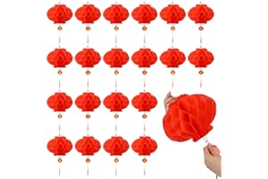 GARDEASY 20PCS Chinese Red Lanterns, for New Year Spring Festival, Wedding and Restaurant(25 Cm/10")