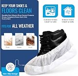 TYGA STORE 20 Pieces Waterproof Reusable Shoe Covers Heavy Duty Non-Slip White view 2