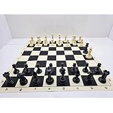 20-inch Foldable Silicone Easy-to-Clean Large Chess Set, Plastic Weighted Staunton Pieces 2 Extra Queens,Family Retro Adult and Children's Chess Portable Travel Game Chess Set with Storage Bag
