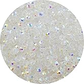 Crystal Beads for Jewelry Making Bulk 1500Pcs 4mm Crystal White AB Faceted Briolette Premium Sparkling Rondelle Glass Beads for DIY Crafts Bracelets Necklaces Earrings Supplies (4mm)