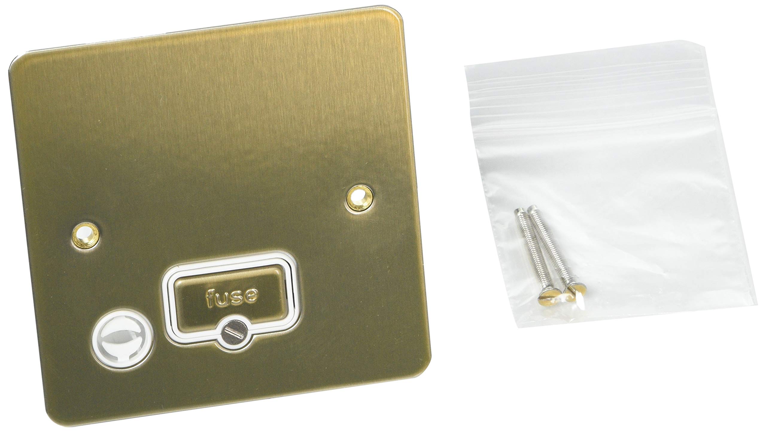 MK Edge K14989SAGW 13A Unswitched Connection Unit with Flex Outlet - Satin Gold