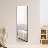 Hoikwo Full Length Mirror 59x16 in Black Frame Standing Wall Mountable 150x41 cm view 6