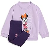 adidas Unisex-Baby Disney Minnie Mouse Joggers Set, Powder Plum/Lucid Pink, 9 Months