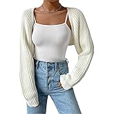 QJQ Women's Cropped Cardigan Sweaters Long Sleeve Bolero Shrug Open Front Casual Knit Top Y2k Fall Outfits 2025