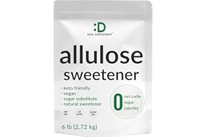 DEAL SUPPLEMENT Allulose Sweetener 6 Pounds – Natural Sugar Substitutes, No Aftertaste – Keto Friendly, Vegan, Zero Net Carb, Zero Calorie – Great for Cooking & Baking