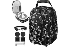 KANG YU Hard Carrying Case Compatible with PSVR2, Geometry Black Portable Handbag Travel Protective Case Compatible with PlayStation VR2 Headset,Touch Controllers Storage Bag with Shoulder Strip