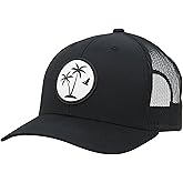 LINDO Trucker Hat [ Palm Tree 2.0 Design ] for Men and Women: Mid Profile Cap with Breathable Mesh Back and Adjustable Snap