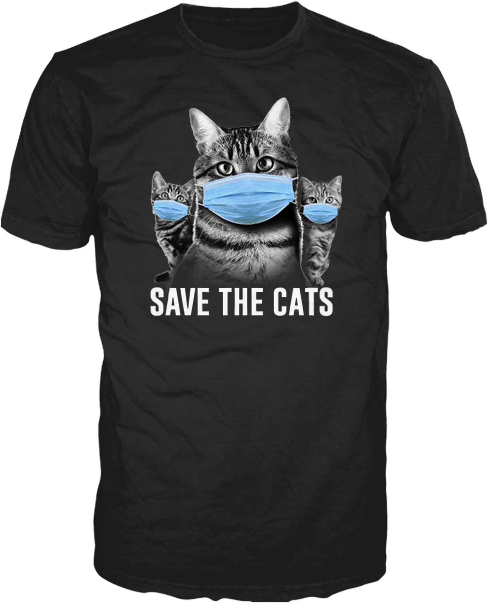 Save The Cats Coronavirus Mask Funny Humor Novelty Cat T-Shirt for Men