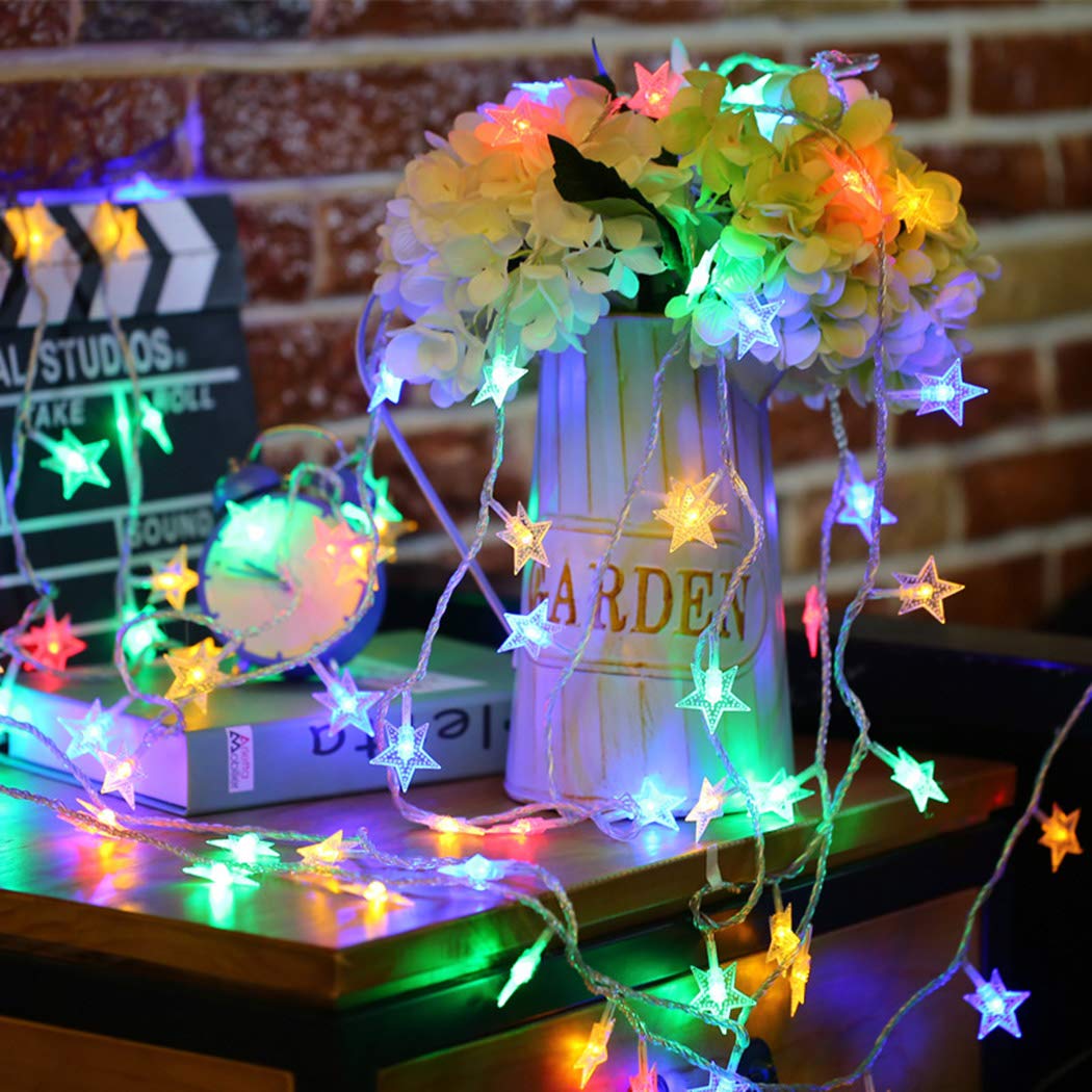 Duffire LED Star Light String Battery Powered, 10m/80 LED Decorative Line Light Indoor, Bedroom, Terrace, Party (Color)