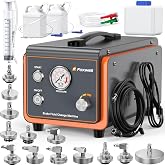 FOXWELL PRO One Man Power Brake Bleeder Kit, Dual-Pump Pulse Fluid Changer | 110V Electric with 13 Adapters, 0.15&ndash;0.3 MPa Pressure &amp; Dual-Switch Safety, Air-Free Automatic Brake Fluid Bleeder Machine