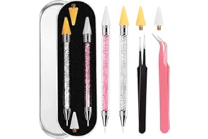 SUFEASDF 𝟐𝐏cs Rhinestone Picker Tool With 2 Wax Tip, Nail Art Rhinestones Gems Tool,Nail Art Accessories 𝐃𝐢𝐚𝐦𝐨𝐧𝐝 𝐏𝐚𝐢𝐧𝐭𝐢𝐧𝐠 𝐃𝐨𝐭𝐭𝐢𝐧𝐠 𝐏𝐞𝐧 For Nail Art