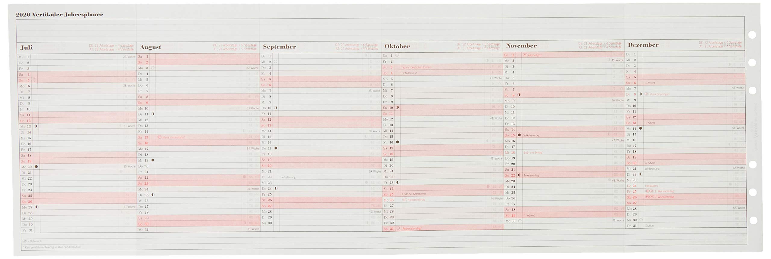 Filofax 000020-68476 Calendar