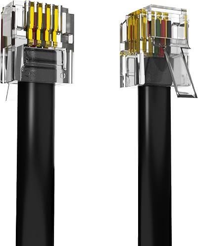 ASNQ High Speed RJ11 Cable 2m For Landline Router Modem ADSL OFC PVC