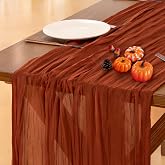 Fall Table Runner Terracotta Cheesecloth Boho Wedding Thanksgiving Decor | Friendsgiving Rustic Gauze 10FT Cheese Cloth 120 I