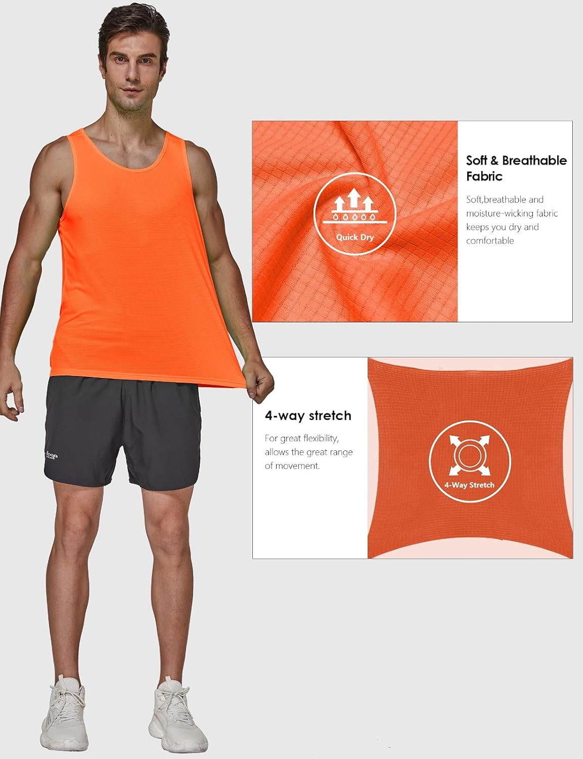 SPECIALMAGIC Men's Tank Tops Workout Muscle Quick Dry Sleeveless Tshirts for Men: Clothing