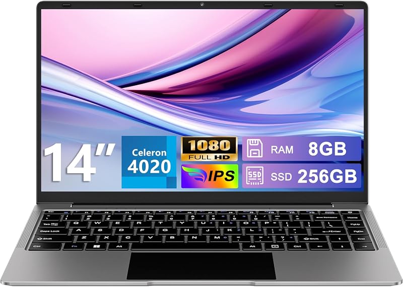 2026 Ordenador Portátil 14" Win11 8GB 256GB SSD  - Gris