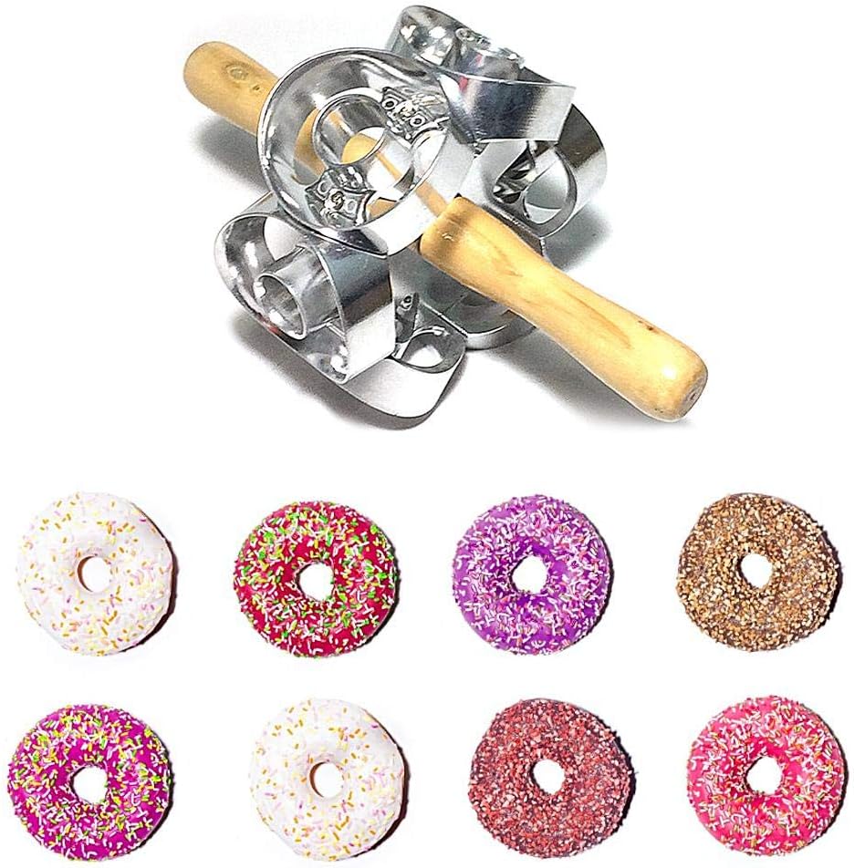 Nishci Doughnut Mould Metal Revolving Doughnut Makers Cookie Cutters Frame Mold Baking Tools Donuts Maker