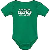 Curiositees Baby Boy Watching the Celtics with My Daddy Cute Bodysuit Outfit Clothing Shower Gift - Kelly Green