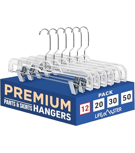 MORALVE Skirt Hangers Space Saving With Clips - 2 Pack - European