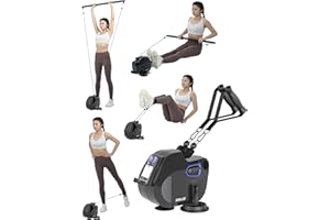 SEANLEECORE Mini Home Gym Strength Training Equipment - Adjustable Resistance Bands（39-68lbs） - Base Secures Gym Bar and Handles - Space Saver - Gym & Home Exercise Equipment for Your Home