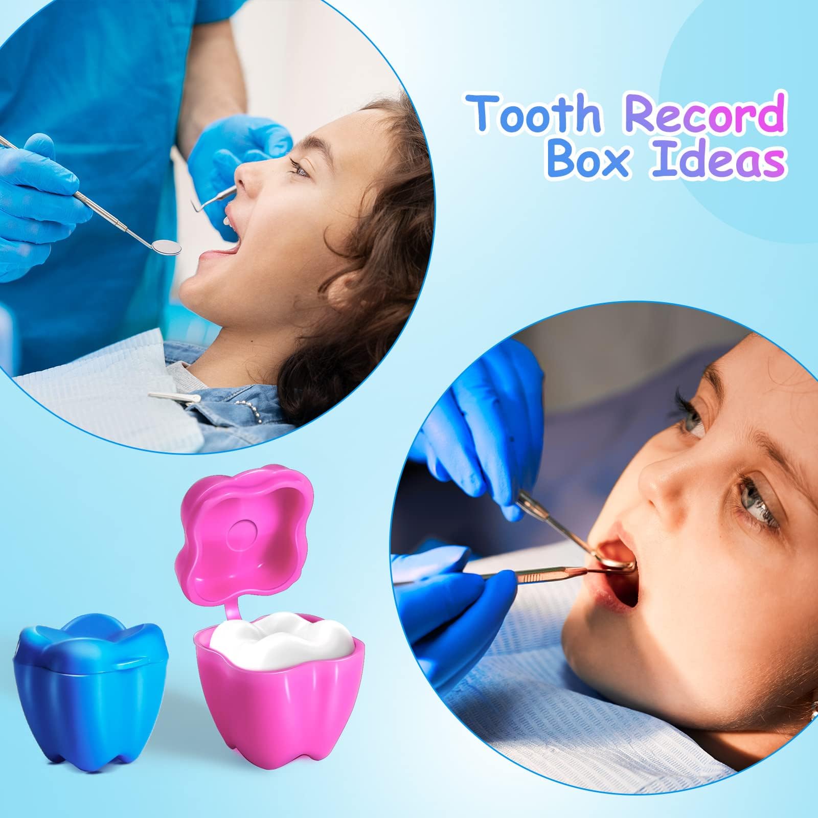 VIRHWOEA 100 PCS Colorful Tooth Savers, Plastic Tooth Boxes for Lost Teeth, Tooth Holders Savers for Kids Boys & Girls at School, Keepsake, Goodie Bag Fillers, Party Favor, Dentist Office, 5 Colors