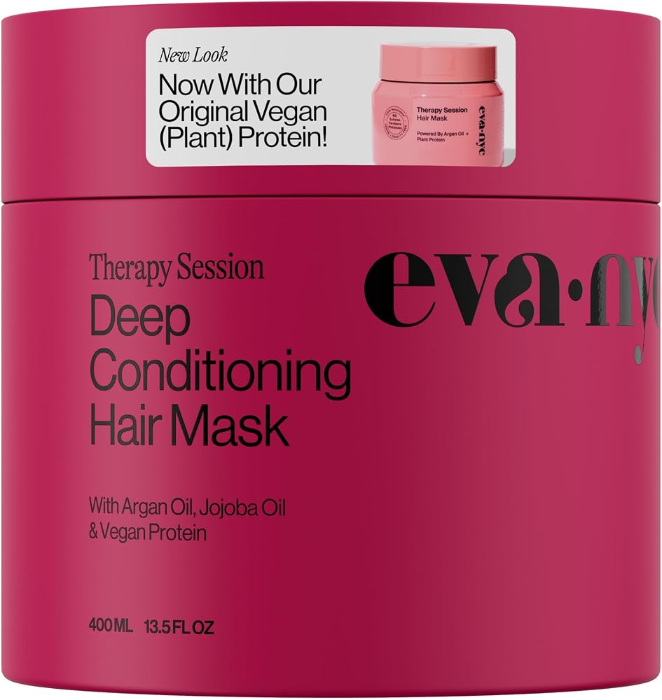 Eva NYC Therapy Session Deep Conditioning Hair Mask with Vegan Protein, Jojoba Oil + Argan Oil - Hydrate, Soften + Repair Hai