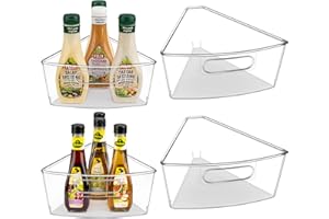 JEISSLIA Lazy Susan Cabinet Organizer Bins for 26"/ 28"/ 32" Diameter Corner Lazy Susan, Plastic Cabinet Storage Bin, 1/8 Wed