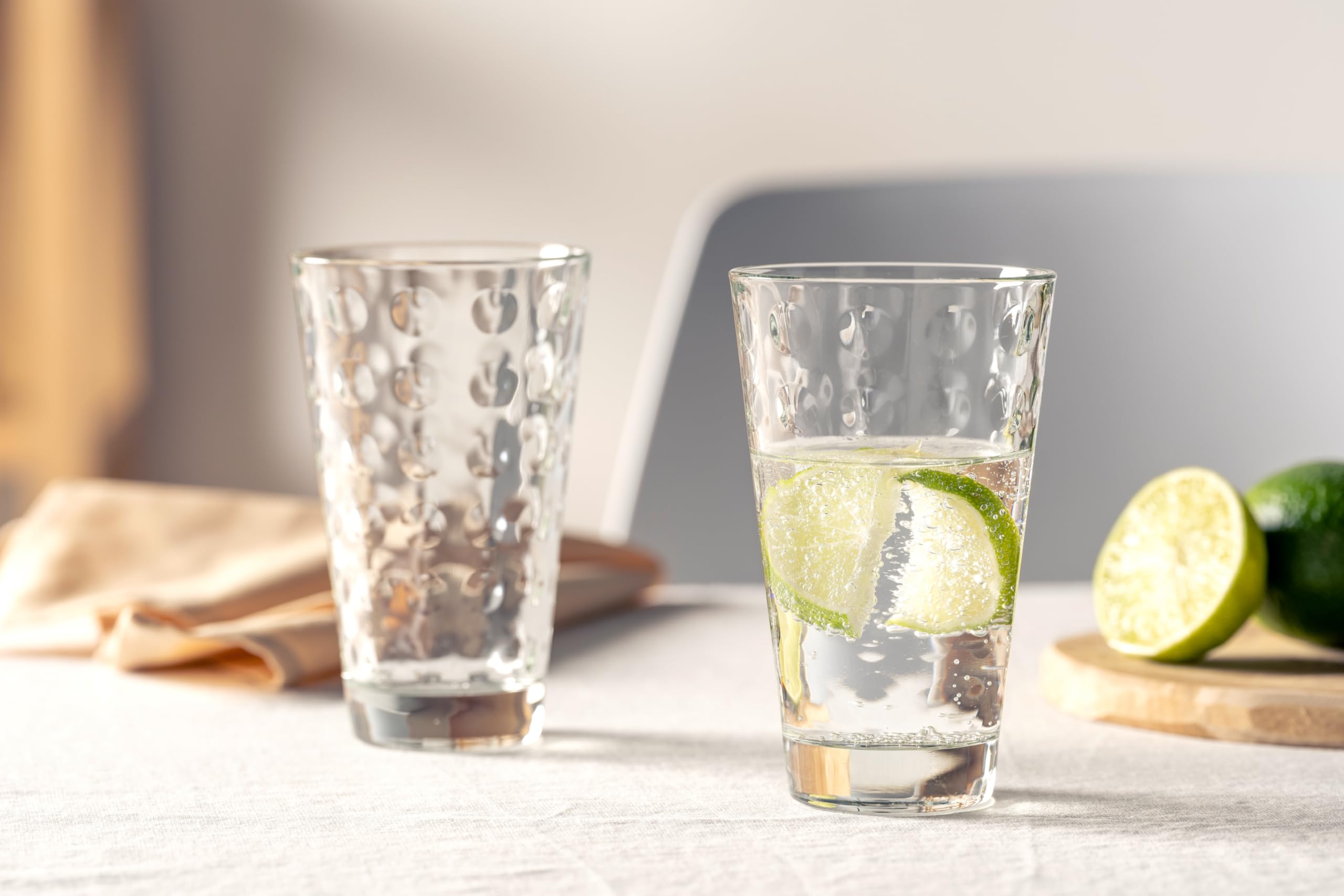 LEONARDO HOME Trinkglas Optic, Set mit Innenrelief, Trink-Gläser in konischer Form, 300-ml Füllvolumen, 6-teilig, 012684, Klar, 6 Stück (1er Pack), 6 7