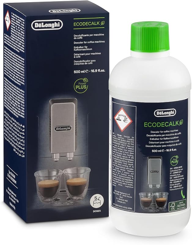 De'longhi ecodecalk - líquido descalcificante universal, cafeteiras superautomáticas, 500 ml, ecológico e eficiente, compatível com modelos de cafeteiras ecam / etam