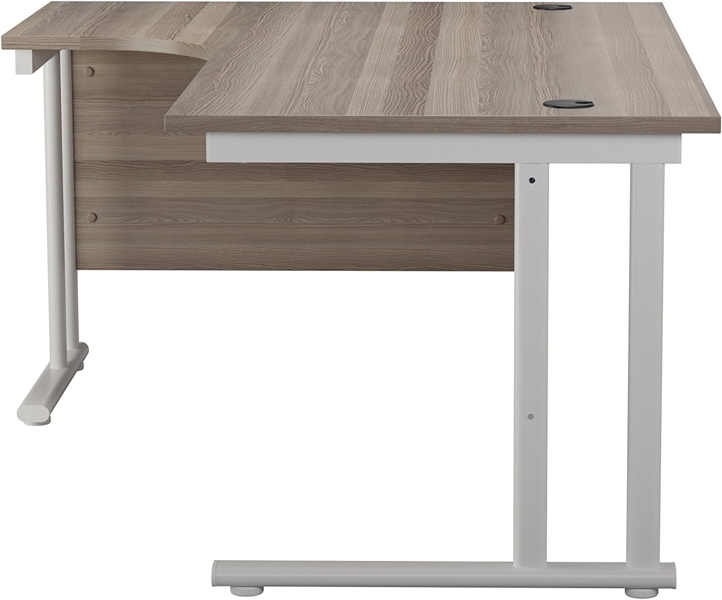 TC Office OHD0011WHGO 160 cm Hippo Heavy Duty Left Corner Crescent Cantilever Desk - Grey Oak - Image 4