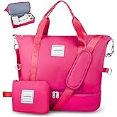 WOOMADA Weekender Bag for Women, Travel Duffel Bags with Shoe Compartment & Wet Pocket, Personal Item Bag for Airlines